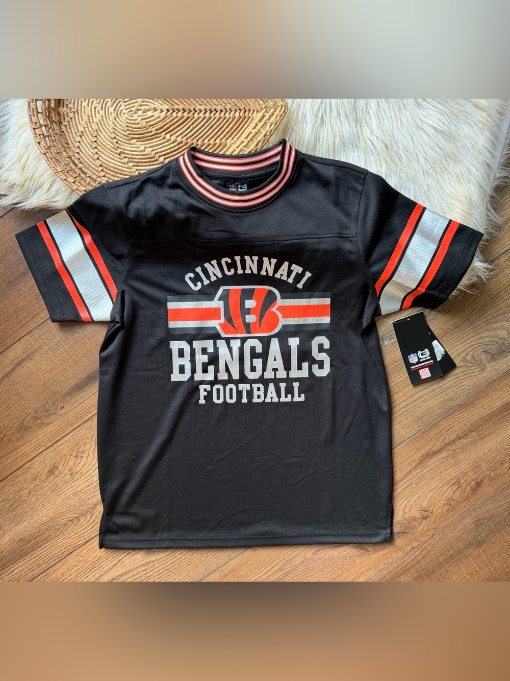 Ultra Game NFL Cincinnati Bengals Short Sleeve Mesh Jersey T-Shirt Size Small